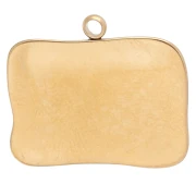 Pendentif rectangle 19x21mm motif oeil et strass Acier inox 304 Doré - Multicolore