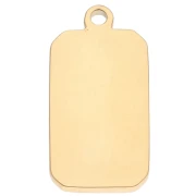 Pendentif rectangle motif Soleil 26x13 mm résine époxy Acier inox 304 Doré - Vert