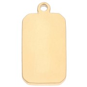 Pendentif rectangle motif Soleil 26x13 mm résine époxy Acier inox 304 Doré Violet