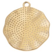 Pendentif rond 19 mm Coeur Ex voto Résine époxy Acier inoxydable 304 Doré Rose x1