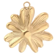 Pendentif fleur marguerite 21 mm - Acier inoxydable 304 Doré x1