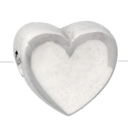 Perle coeur 6.5x6 mm - Acier inoxydable 304L x1