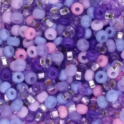 Perles rocailles Preciosa  8/0 3 mm - Mix Lilas x20g