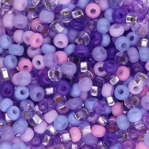 Perles rocailles Preciosa  8/0 3 mm - Mix Lilas x20g