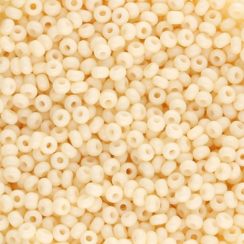 Perles rocailles Preciosa 11/0 2 mm - Solgel - Beige Dyed Chalkwhite x20g