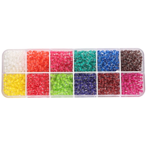 Assortiment de perles rocailles 6/0 4 mm - Intensive Colours x200g