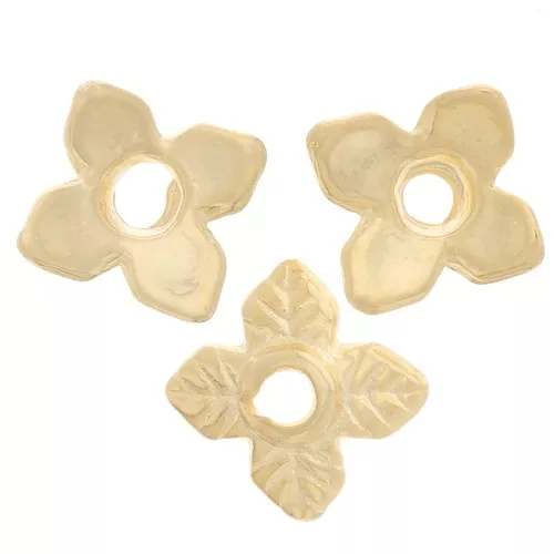 Coupelles fleurs 6 mm doré à l'or fin x10