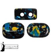 Jet - Perles en verre Lipsi® par Puca® 4x6 mm - Enamel Blue Yellow x10g Perles en verre Lipsi® par Puca® 4x6 mm - Enamel Blue Yellow x10g