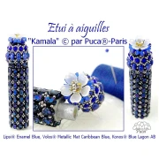 Perles en verre Lipsi® par Puca® 4x6 mm - Enamel Blue Yellow x10g