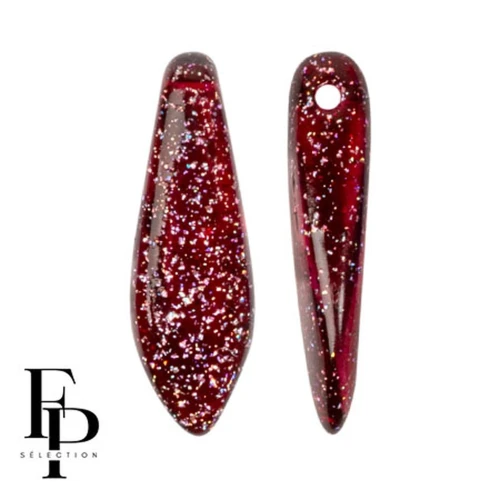Perles Daggers en verre 5x16 mm - Transparent Constellation Garnet x25