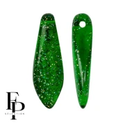 Perles Daggers en verre 5x16 mm - Transparent Constellation Green x25