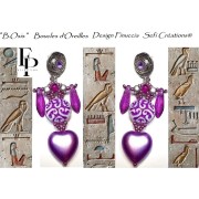 Perles Daggers en verre 5x16 mm - Transparent Constellation Violet x25