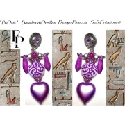 Perles Daggers en verre 5x16 mm - Transparent Constellation Violet x25