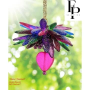 Perles Daggers en verre 5x16 mm - Transparent Constellation Violet x25