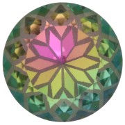 Crystal - Cabochon rond Aurora A1088L Lotus 10 mm - Crystal Vitrail Rose x1 Cabochon rond Aurora A1088L Lotus 10 mm - Crystal Vitrail Rose x1