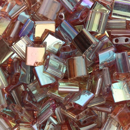 Miyuki Tila Beads 5x5x1.9 mm TL-55019 - Crystal Brown Rainbow x10g