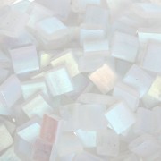 Miyuki Tila Beads 5x5x1.9 mm TL-55107 - Crystal AB Full Mat x10g
