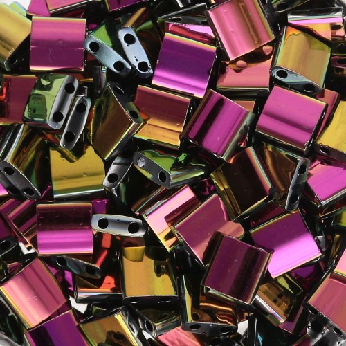 Miyuki Tila Beads 5x5x1.9 mm TL-55109 - Black Vitrail Full x10g