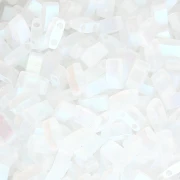 Miyuki Half Tila Beads 5x2.3x1.9mm HTL-55107 - Crystal AB Full Mat x10g