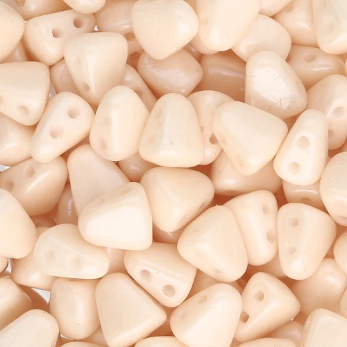 Perles en verre tchèque deux trous Nib-Bit 6x5 mm - Opaque Champagne Luster x10g