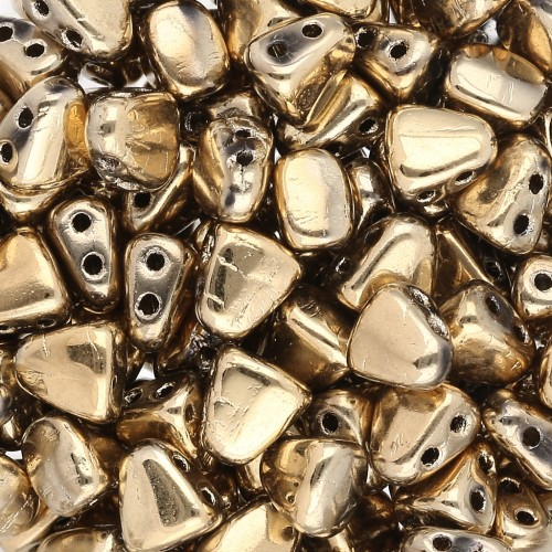 Perles en verre tchèque deux trous Nib-Bit 6x5 mm - Full Amber x10g