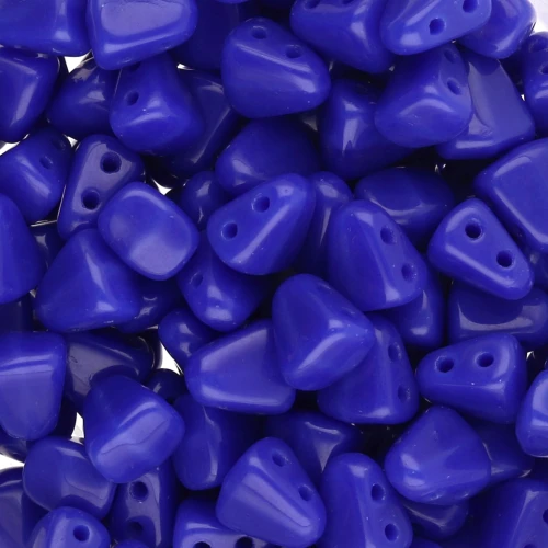Perles en verre tchèque deux trous Nib-Bit 6x5 mm - Opaque Blue x10g