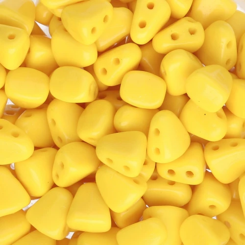 Perles en verre tchèque deux trous Nib-Bit 6x5 mm - Opaque Yellow x10g