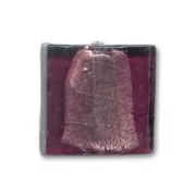 Perles carrés feuille d'argent 20 mm Amethyst x4