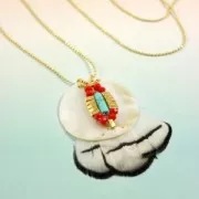 Plume de faisan rayée 6-11 cm Gris x1