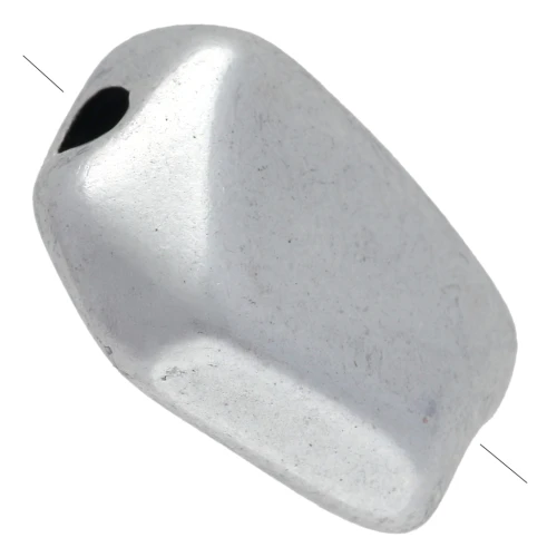 Perle nuggets irrégulière 13x11 mm - Argenté vieilli x1