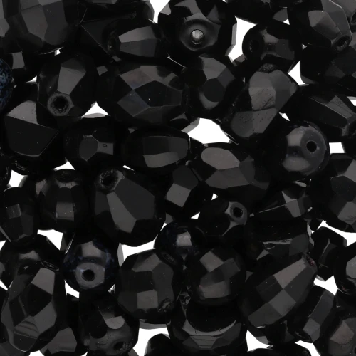 Assortiment de perles de bohème - Mix perles facettées - Black x50g