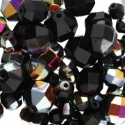 Assortiment de perles de bohème - Mix perles facettées - Black Metallic n°1 x50g|raw }}
