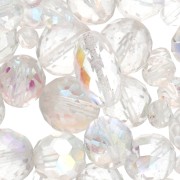 Assortiment de perles de bohème - Mix perles facettées - Crystal Metallic x50g|raw }}
