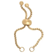 Fermoir chainette réglable venitienne 80mm anneau ouvert Acier inox 316L Doré x1