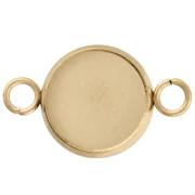 Serti intercalaire anneaux ouverts pour cabochon fond plat 10 mm en Acier inox Doré x1