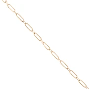 Chaine maille ovale alternée (1x1) texturée 4 mm Acier inoxydable 304 Doré x50cm