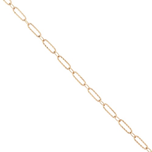 Chaine maille ovale alternée (1x1) texturée 4 mm Acier inoxydable 304 Doré x50cm