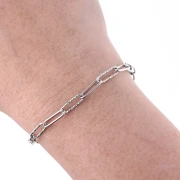 Chaine maille rectangle alternée texturée 4 mm Acier inoxydable 304 x50cm