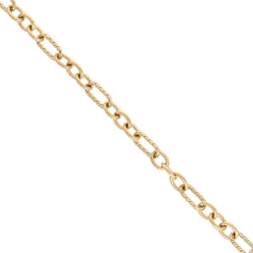 Chaine maille fantaisie alternée 6 mm brossé & torsadé Acier inox 304 Doré x50cm