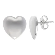 Clous d'oreilles coeur 12 mm - Placage Argent fin x2