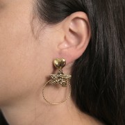 Clous d'oreilles coeur 12 mm - Placage Argent fin x2