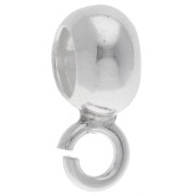 Poussoir attache breloque 6.5 mm pour cordon 4 mm - Argent 925 x1