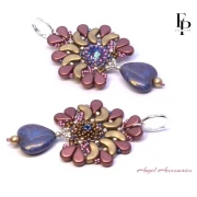 Perle coeur en verre 16x15 mm - Opaque Sky Blue Mat x1