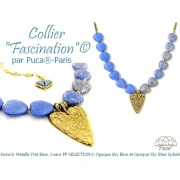 Perle coeur en verre 16x15 mm - Opaque Sky Blue Mat x1