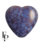 Perle coeur en verre 16x15 mm - Opaque Sky Blue Bronze x1