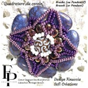 Perle coeur en verre 16x15 mm - Opaque Sky Blue Bronze x1