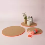 Plaques rondes de liège 30 cm Naturel x2