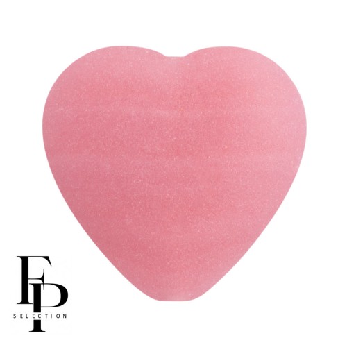 Perle coeur en verre 16x15 mm - Opaque Rose Mat x1