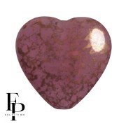 Rose - Perle coeur en verre 16x15 mm - Opaque Rose Bronze x1 Perle coeur en verre 16x15 mm - Opaque Rose Bronze x1