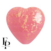Rose - Perle coeur en verre 16x15 mm - Opaque Rose Gold Splash x1 Perle coeur en verre 16x15 mm - Opaque Rose Gold Splash x1